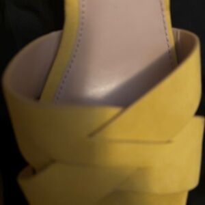 Yellow wedge sandals